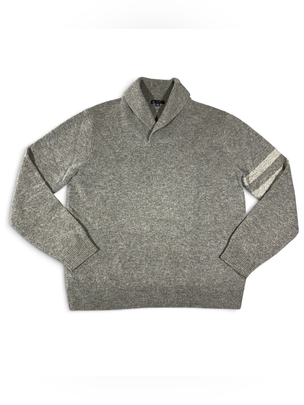 Vintage J Crew Men's Shawl Collar Sweater 100% Lambs Wool Size Large Gray